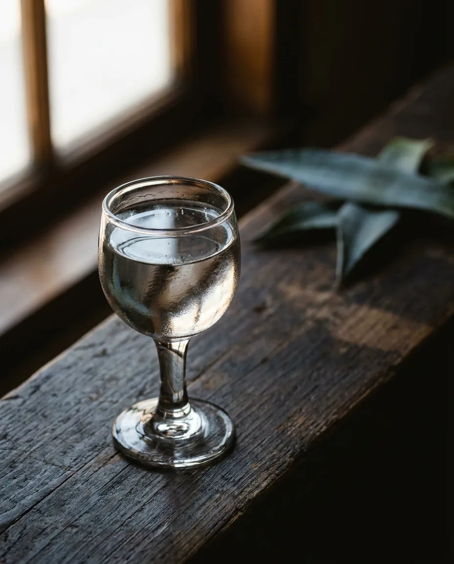 Awevo Blanco served neat in a copita