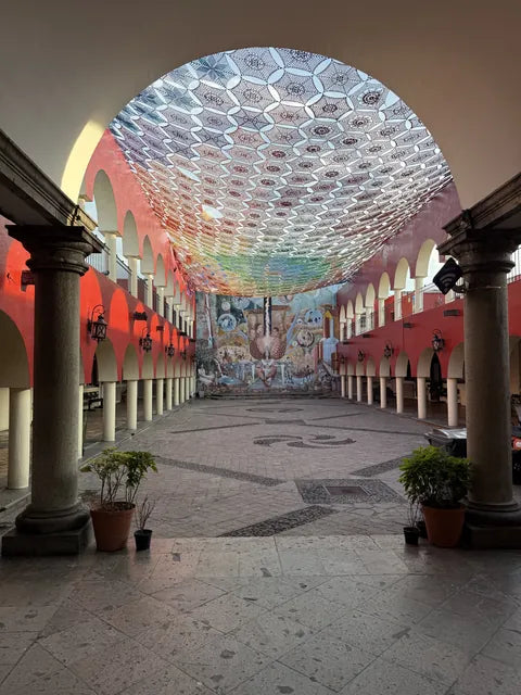 A painted courtyard in the town of Tequila, Jalisco